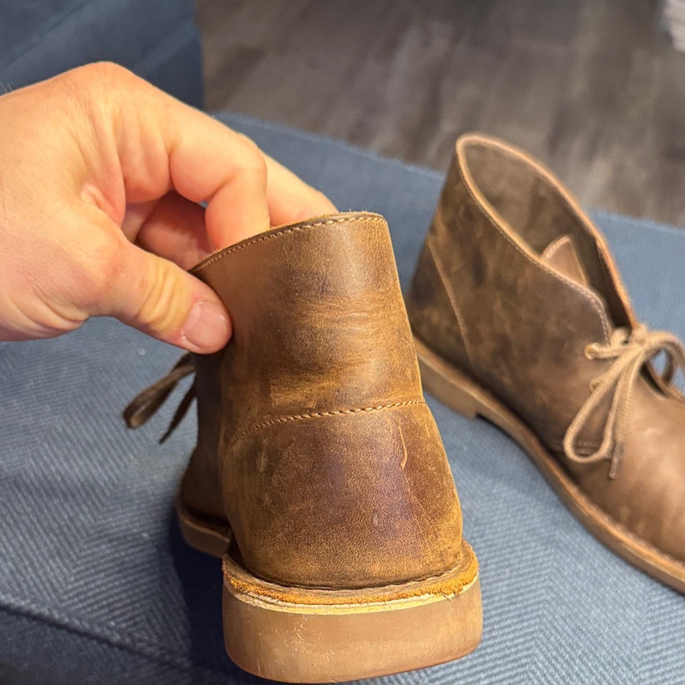 Clarks Tan Leather Chukka Boots - Picture 5 of 12